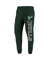 Men's Concepts Sport Green, Heather Charcoal South Florida Bulls Meter Long Sleeve Hoodie T-shirt and Jogger Pajama Set