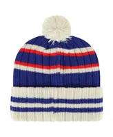 Men's '47 Brand Royal, Cream Buffalo Bills Legacy No Huddle Cuffed Knit Hat with Pom