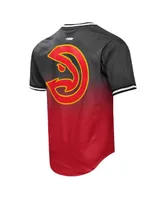 Men's Post Trae Young Black, Red Atlanta Hawks Ombre Name and Number T-shirt