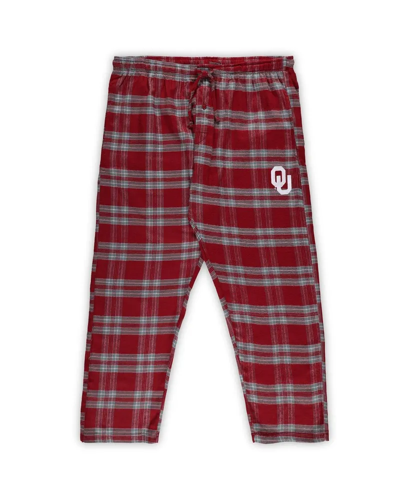 Men's Profile Crimson, Gray Oklahoma Sooners Big and Tall 2-Pack T-shirt Flannel Pants Set