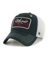 Men's '47 Brand Black Miami Heat Five Point Patch Clean Up Adjustable Hat