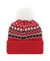 Women's '47 Brand Red Chicago Blackhawks Elsa Cuffed Knit Hat with Pom