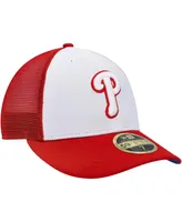 Men's New Era White, Red Philadelphia Phillies 2023 On-Field Batting Practice Low Profile 59FIFTY Fitted Hat