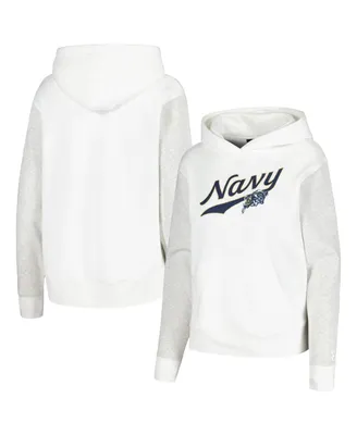 Women's Under Armour White Navy Midshipmen All Day Pullover Hoodie