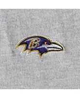 Women's Antigua Heather Gray Baltimore Ravens Lightweight Jackpot Raglan Half-Zip Pullover Hoodie