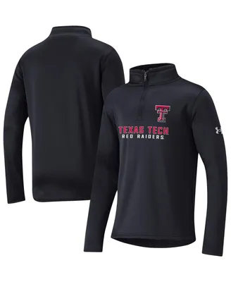 Big Boys Under Armour Black Texas Tech Red Raiders Fleece Quarter-Zip Jacket