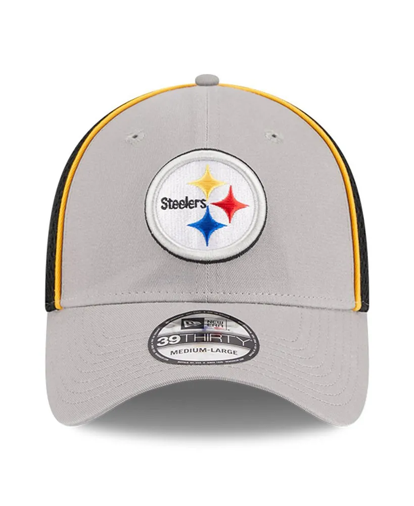 Men's New Era Gray Pittsburgh Steelers Pipe 39THIRTY Flex Hat
