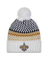 Women's New Era White New Orleans Saints 2023 Sideline Cuffed Knit Hat with Pom