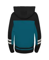 Big Boys Teal San Jose Sharks Ageless Revisited Lace-Up V-Neck Pullover Hoodie