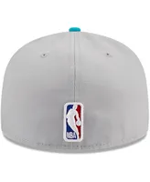 Men's New Era Gray, Teal Charlotte Hornets Tip-Off Two-Tone 59FIFTY Fitted Hat
