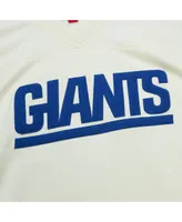 Men's Mitchell & Ness Lawrence Taylor Cream New York Giants Chainstitch Legacy Jersey