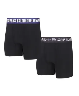 Men's Concepts Sport Baltimore Ravens Gauge Knit Boxer Brief Two-Pack