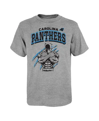 Big Boys Heather Gray Carolina Panthers Black Panther T-shirt