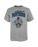 Big Boys Heather Gray Carolina Panthers Black Panther T-shirt