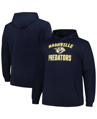 Men's Profile Navy Nashville Predators Big and Tall Arch Over Logo Pullover Hoodie
