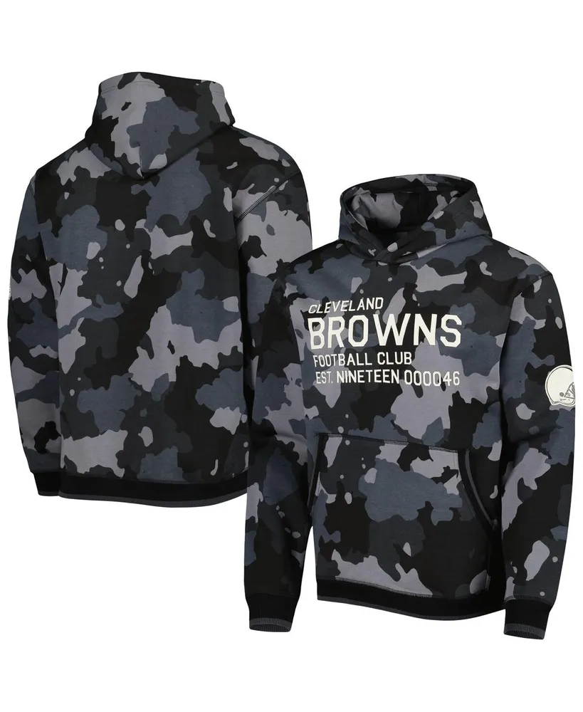 Men's The Wild Collective Black Cleveland Browns Camo Pullover Hoodie