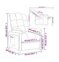 Massage Recliner Dark Brown Fabric