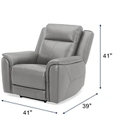 Addyson 41" Zero Gravity Leather Recliner with Power Headrest, Created for Macy's