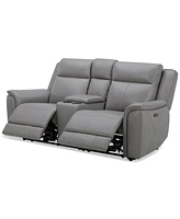 Addyson 77" 3-Pc. Leather Sofa with 2 Zero Gravity Recliners Power Headrests & 1 Console, Created for Macy's