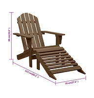 Patio Chair with Ottoman Wood Brown