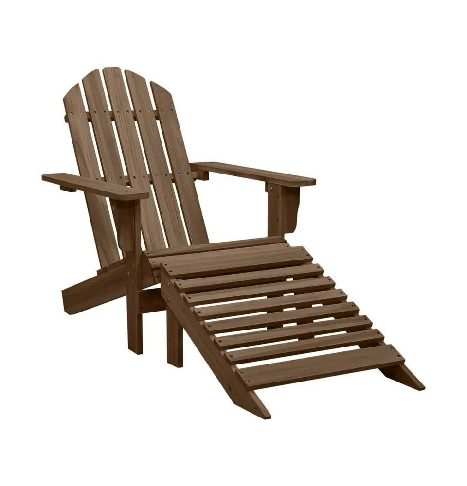 Patio Chair with Ottoman Wood Brown