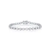 Sterling Silver Round Gem Tennis Bracelet