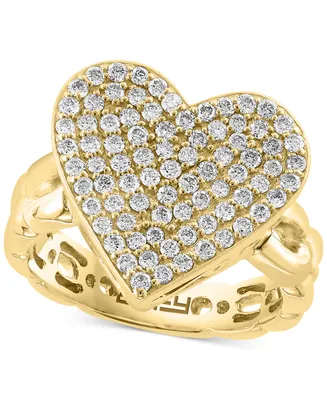 Effy Diamond Pave Heart Chain Link Ring (3/4 ct. t.w.) in 14k Gold