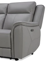 Addyson 88" 3-Pc. Leather Sofa with 3 Zero Gravity Recliners Power Headrests, Created for Macy's