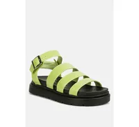 Womens Belcher Faux Leather Gladiator Sandals