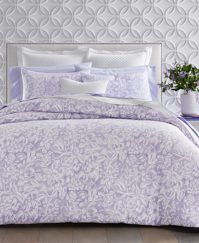 Charter Club Damask Designs Damask Floral Duvet Cover Set, Full/Queen, Exclusively at Macy's