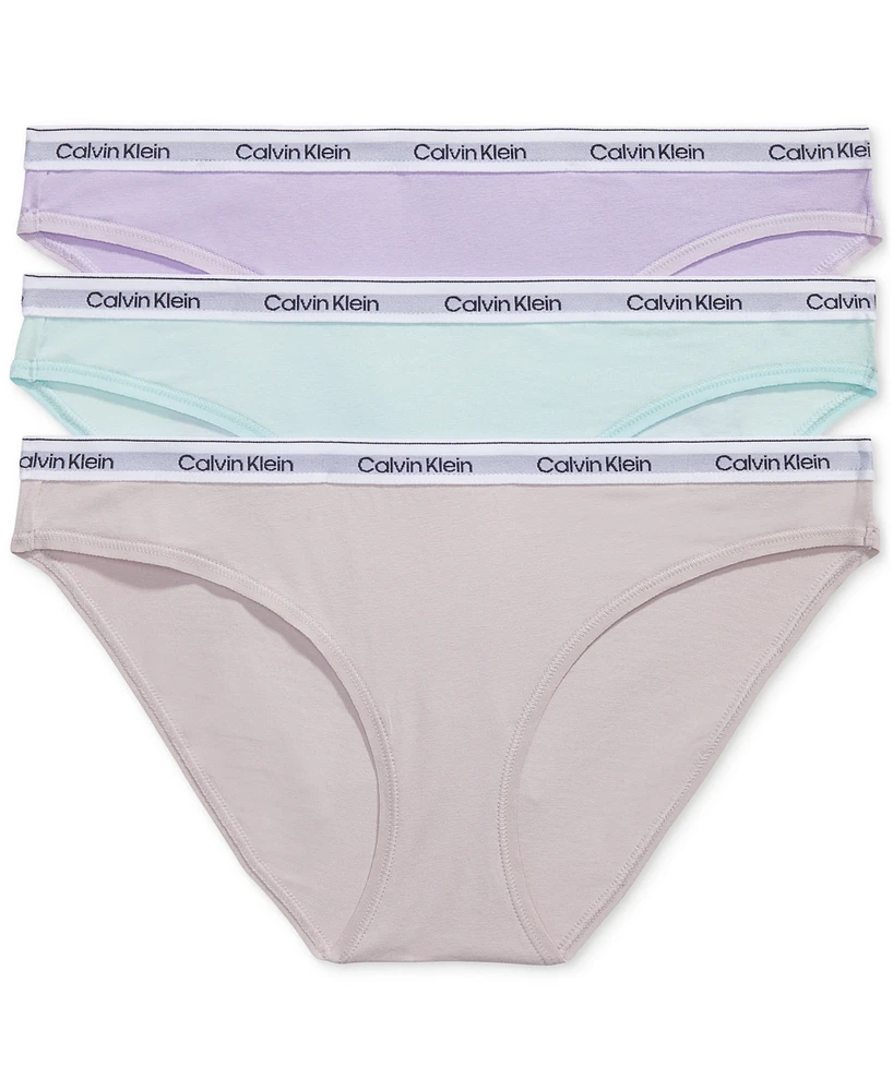 Calvin Klein Women's 3-Pk. Modern Logo Low-Rise Bikini Underwear QD5207