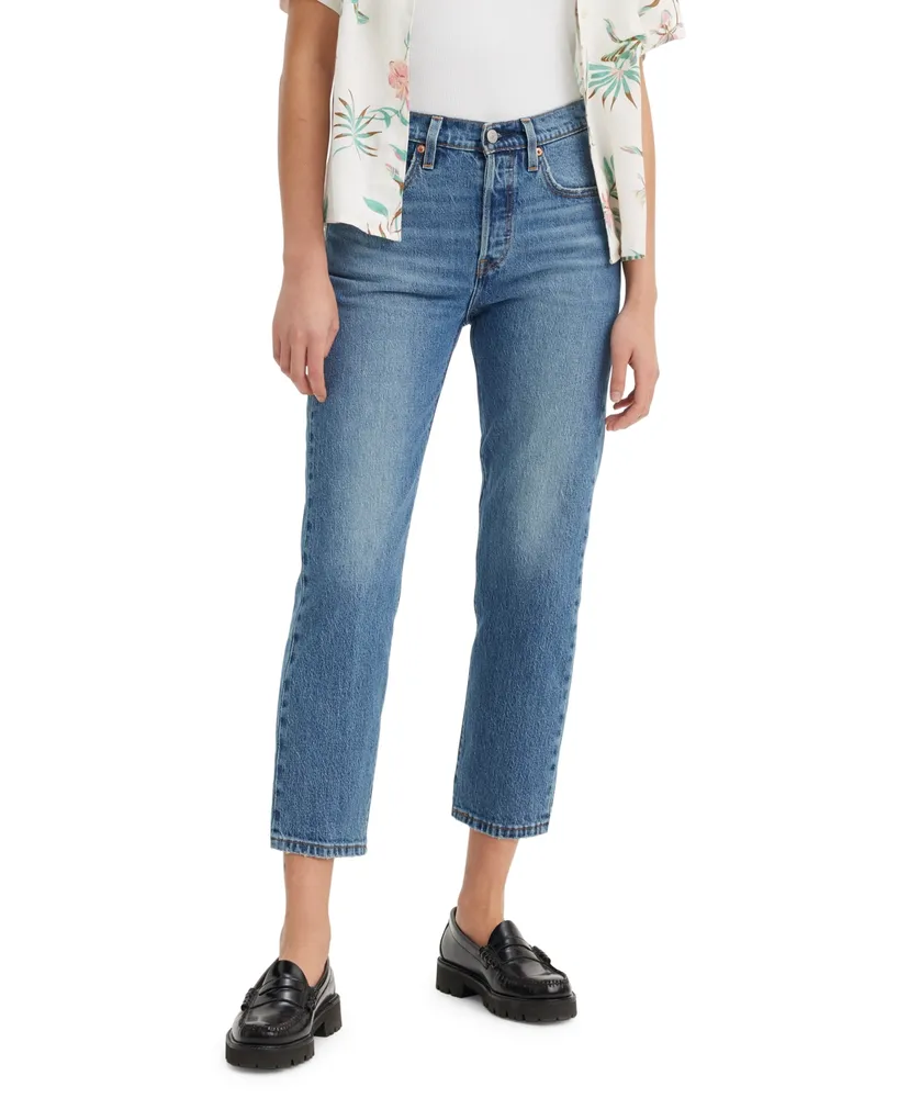 Levi's 501 Cropped Straight-Leg High Rise Jeans