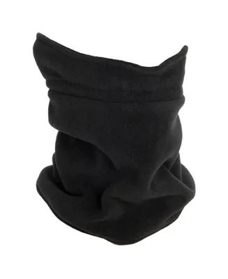 Muk Luks Unisex Fleece Neck Gaiter, Black, One Size