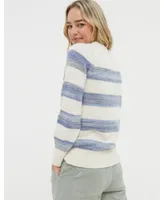 FatFace Women's Denim Ombre Stripe Sweater