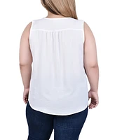 Ny Collection Plus Size Sleeveless Button Front Blouse