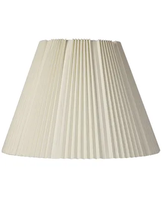 Eggshell Pleated Large Empire Lamp Shade 9" Top x 17" Bottom x 11.75" High x 12.25" Slant (Spider) Replacement with Harp and Finial - Springcrest