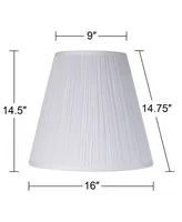 Springcrest 9" Top x 16" Bottom x 14 1/2" High x 14 3/4" Slant Lamp Shade Replacement Set of 2 Medium White Ivory Mushroom Empire Round Traditional Fa