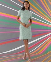 Donna Morgan Women's Plaid Mock-Neck Mini Dress