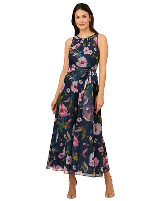 Adrianna Papell Women's Floral Skirt-Overlay Jumpsuit