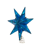 Kurt Adler 10-Light 7-Point Blue Capiz Star Treetop