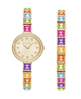 Jessica Carlyle Women's Quartz Gold-Tone Alloy Watch 26mm Gift Set