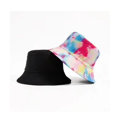Unisex Reversible Tie Dye Solid Bucket Hat