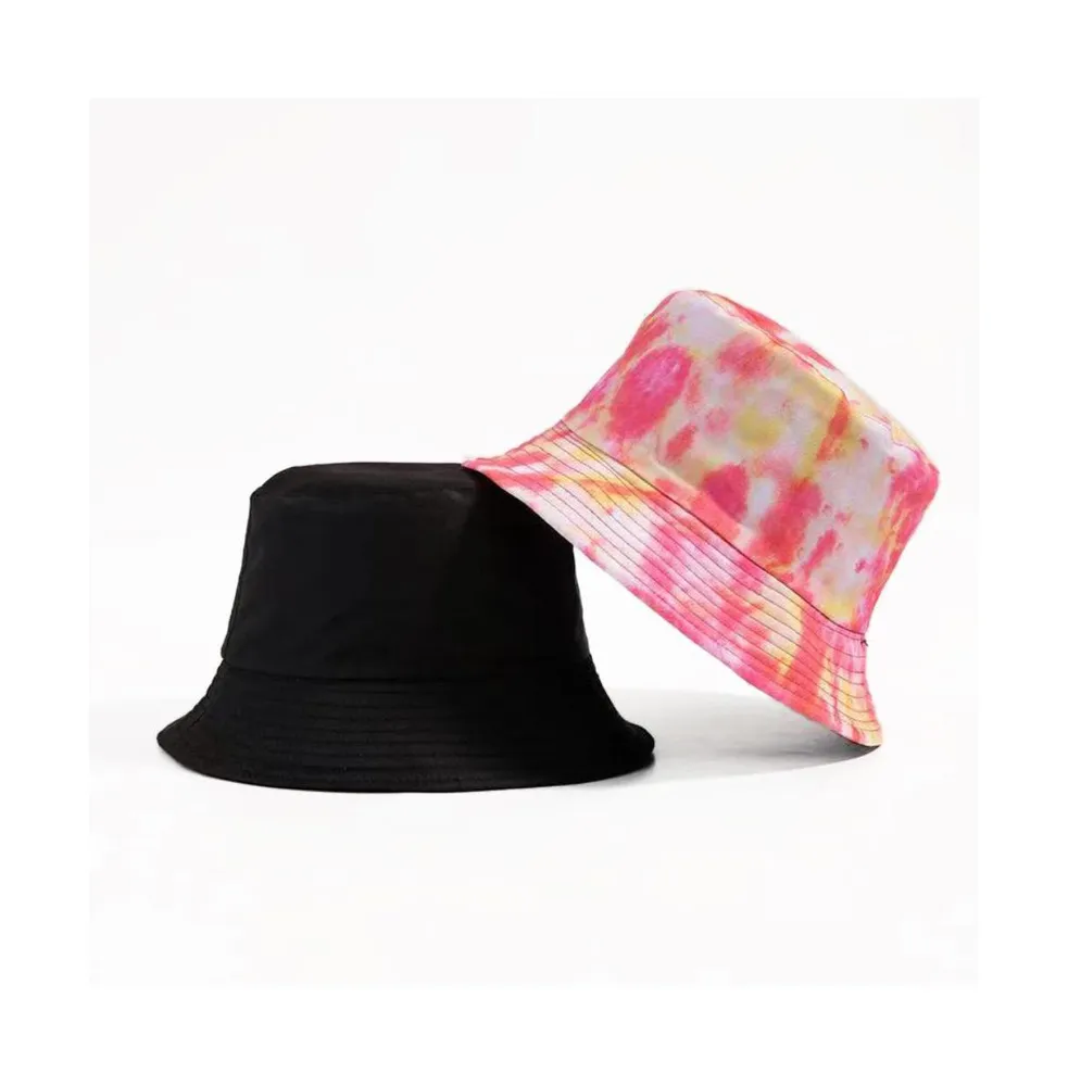 Unisex Reversible Tie Dye Solid Bucket Hat