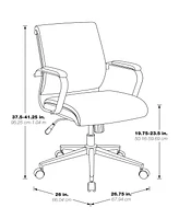 Office Star 41.25" Fabric, Chrome Mid Back Manager's Chair