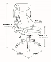 Office Star 49.5" Leather, Nylon Executive Bonded Leather Chair