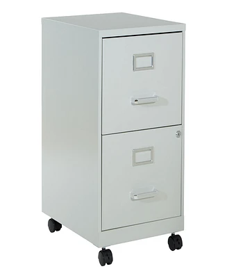 Office Star 26.75" 2 Drawer Mobile Locking Metal File Cabinet