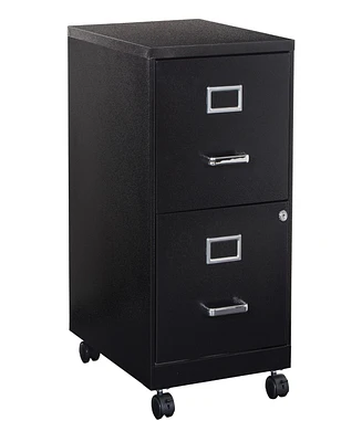 Office Star 26.75" 2 Drawer Mobile Locking Metal File Cabinet