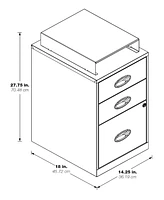 Office Star 27.75" 3 Drawer Locking Metal File Cabinet