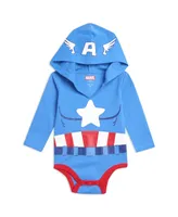 Infant Boys Marvel Avengers Hulk Captain America Spider-Man 3 Pack Cosplay Bodysuits Multicolored