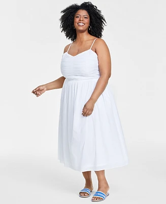 On 34th Trendy Plus Ruched Corset Midi Dress, Created for Macy's